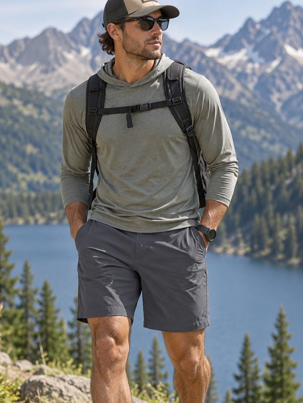 REI Co-op Men’s Gray Outdoor Hiking Shorts Size 32 Stretch Performance